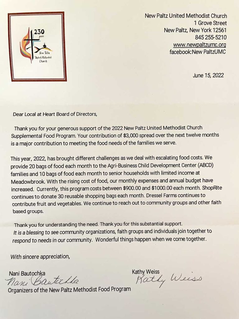 Methodist Church Letter Of Appreciation
